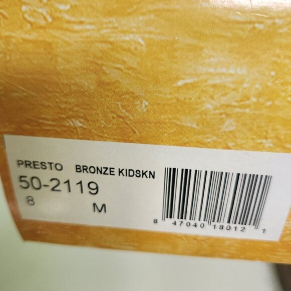 Bella Vita Presto Bronze Kidskin Leather Bow Front Kitten Heels Size 8M - Picture 11 of 12